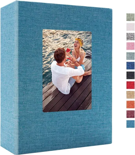 Vista 15 de Vienrose - Álbum de fotos de 4 x 6 pulgadas, 100 páginas, cubierta de lino con ventana frontal, para bebés, bodas, familias, niños y aniversarios