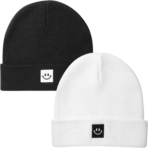 Vista 10 de 2Pack Baby Beanie Knit Toddler Hat for Girls Boys 0-8 Years Paquete de 2 Amy Verde/Gris Claro