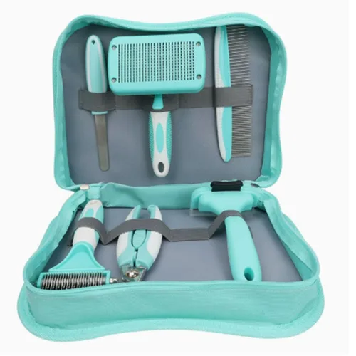 Vista 8 de 6 Pcs Pet Grooming Kit with Dog Brush, Comb, Clipper, File