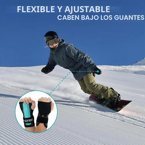 Vista 6 de Protector de muñeca para snowboard, esquí, patinaje, patinaje, muñequera deportiva (1 par)
