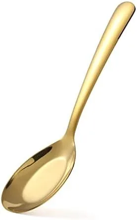 Vista 5 de Cucharas de sopa de acero inoxidable, juego de 6 cucharas de sopa de peso pesado, cucharas de sopa chinas, cucharas de ramen pulidas con espejo