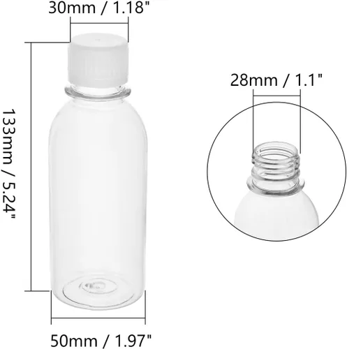 Vista 3 de Aicosineg 20 recipientes de plástico de 5.1 fl oz, botella de reactivo químico de laboratorio, botella de almacenamiento de boca pequeña de 5.07 5.1