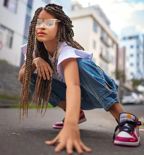Vista 5 de Kit de disfraz de hip hop para mujer de los años 8090, gafas de sol para rapero DJ para niñas
