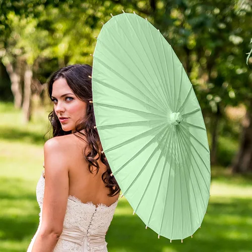 Vista 2 de WEDDINGSTAR Parasol de papel con deshuesado de bambú