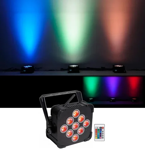 Vista 2 de (10) Luces de lavado recargables Rockville BEST PAR 60 con controlador inalámbrico DMX