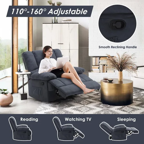 Vista 4 de Stary Silla reclinable mecedora de gran tamaño para sala de estar para adultos