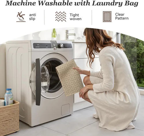 Vista 5 de AMOAMI Tapete de baño fino, súper absorbente, antideslizante, parte trasera de goma, tapetes de baño para baño, secado rápido, superficie