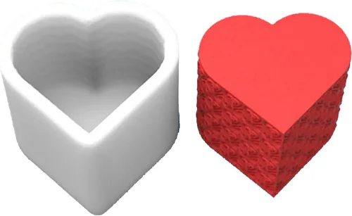 Vista 4 de Grainrain Molde de silicona con diseño de flor de corazón 3D, molde de vela de pilar decorado, moldes de silicona hechos a mano para velas, cera