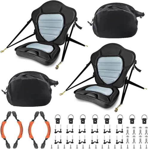 Vista 9 de HLOGREE Asientos de kayak: 1/2 pieza, cojín acolchado grueso con soporte de respaldo, compatible con canoa y Ocean Sup