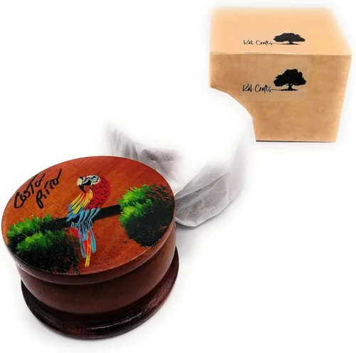 Vista 16 de Joyero de madera - Decoración pintada a mano - Juego de 1 joyero auténtico de la selva tropical costarricense - Artesanal - Estuche