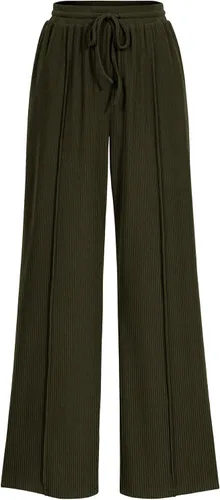 Vista 5 de BTFBM Conjunto casual de 2 piezas para mujer, con cuello cuadrado, manga corta, con cordón, pantalones de punto, a juego