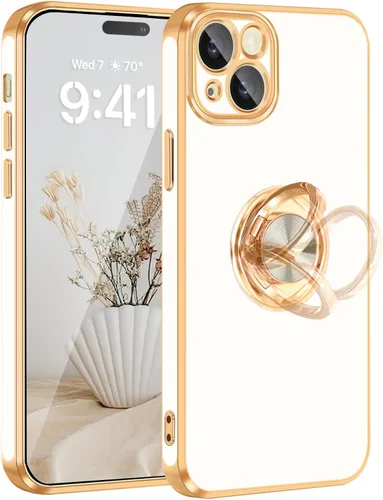 Vista 15 de Fingic Funda para iPhone 15, funda para iPhone 15 [con soporte de anillo de 360°] [soporte magnético para automóvil] Funda de teléfono con función