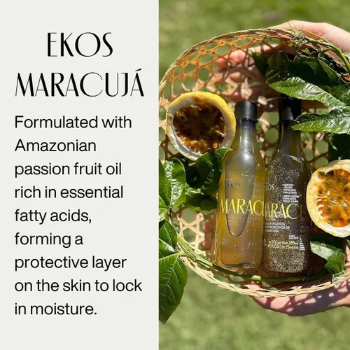 Vista 5 de Natura Maracujá Body Care Duo Bundle - Aceite corporal triple fase de maracuyá y loción corporal aliviadora - Hidratación 24 horas, piel calmante