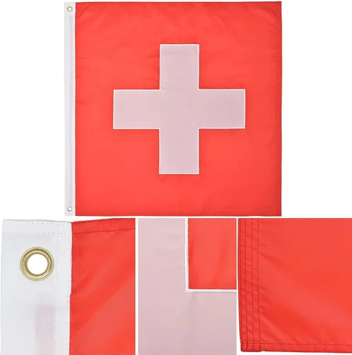 Vista 5 de Bandera de Suiza de nailon 210D de 3 x 3 pies, bandera suiza para exteriores