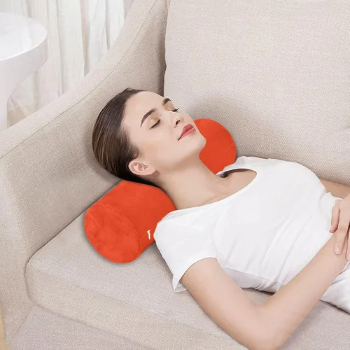 Vista 5 de Almohada cervical naranja brillante para el cuello cervical con funda extraíble lavable almohada de espuma viscoelástica para dormir almohada