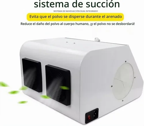 Vista 3 de Bafle de vidrio templado de laboratorio dental de alta resistencia LED colector de polvo de vacío caja extractor de vacío con 2 filtros