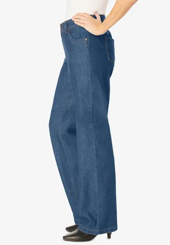 Vista 3 de Woman Within Jeans de pierna ancha de algodón talla grande, para mujer