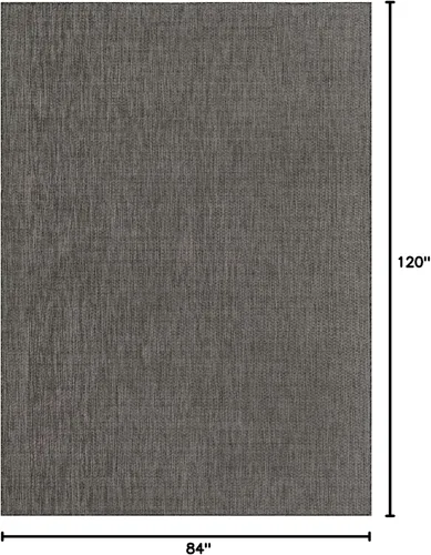 Vista 3 de Unique Loom Collection - Alfombra casual de transición sólida jaspeada para interiores y exteriores
