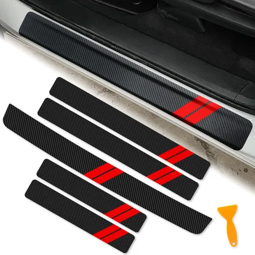 Vista 9 de Protector de Umbral de Puerta para Dodge Charger Challenger Durango Accesorios Protector de Entrada de Puerta de Automóvil con Raspador de Plástico
