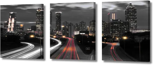 Vista 30 de TUMOVO Arte de pared en blanco y negro con paisaje urbano de Nueva York, decoración de pared de horizonte de Nueva York para sala de estar, puente