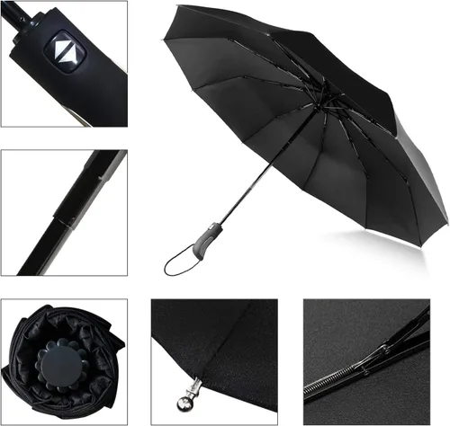 Vista 3 de ABCCANOPY Umbrella Windproof Travel Umbrella - Wind Resistant, Small - Compact, Light, Automatic, Strong, Mini, Folding and Portable - Backpack