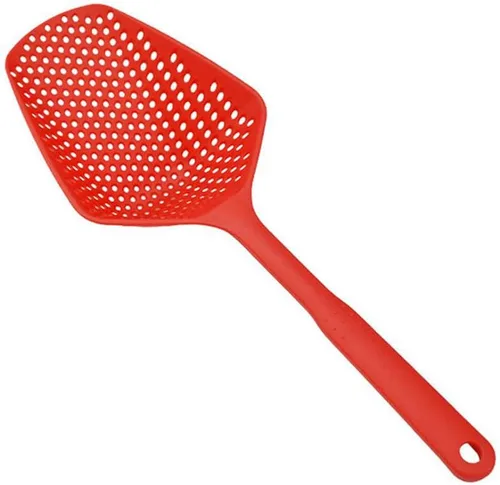 Vista 10 de SEIWEI Cuchara coladora grande, colador de herramientas de mango largo, cuchara de drenaje, colador de pasta resistente al calor, cocina para Azul