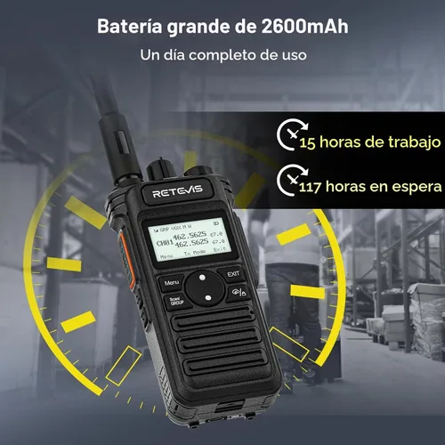Vista 5 de Retevis RT86S Walkie Talkie profesional de largo alcance, para logística