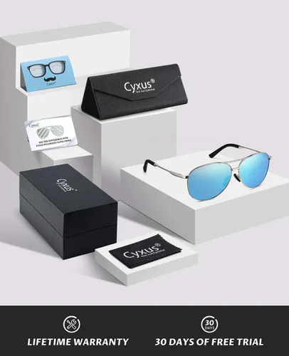 Vista 6 de Cyxus Gafas de sol polarizadas para hombre lentes de espejo clásicos protección UV