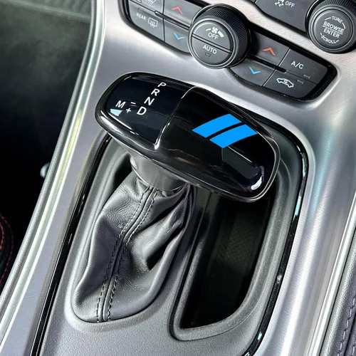Vista 3 de Cubierta de cabeza de perilla de cambio de marcha para accesorios Dodge Charger 2015-2023 Challenger 2015-2024 Durango 2016-2026, inserción