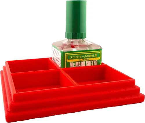Vista 5 de Jeff Did It! - Soporte cuadrado de cemento con pegamento para 4 botellas compatible con Mr Hobby Cement Setter Weathering y otras botellas cuadradas