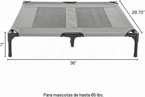 Vista 6 de PETMAKER - Cama elevada para perros, cama portátil para mascotas de 36 x 29.75 pulgadas con pies antideslizantes, cuna para perro o colchón para Gris