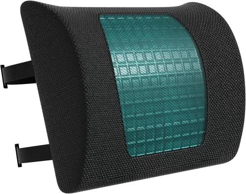 Vista 9 de Amazon Basics Cómodo cojín de asiento y soporte lumbar para sillas de oficina, espuma viscoelástica mejorada de gel, paquete de 2, rectangular