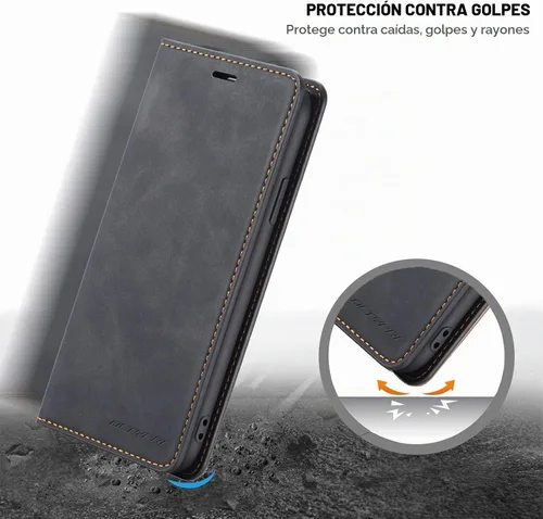 Vista 6 de QLTYPRI para iPhone 6 Plus 6S Plus, Funda de piel sintética premium con amortiguador de TPU con soporte para tarjetas, función de soporte oculta
