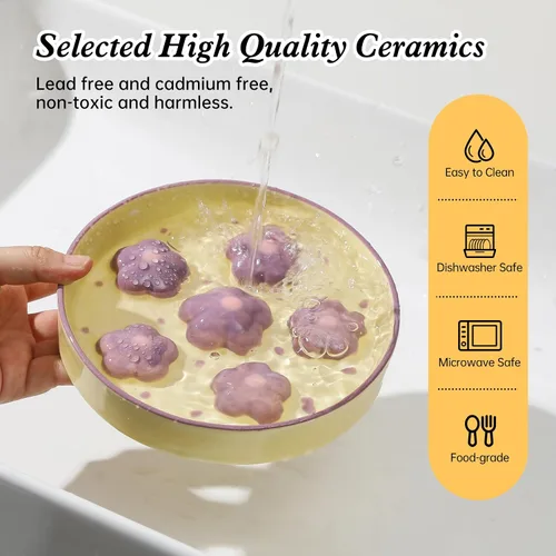 Vista 5 de Cuenco Alimentador Lento de Cerámica para Gatos - Plato de Comida Tipo Rompecabezas de 6 OZ para Alimentación Saludable - Poco Profundo y Ancho