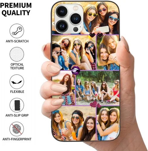 Vista 4 de Funda personalizada para iPhone 13 12 11 Pro Max Xr Xs Max 8 Plus Samsung Galaxy S22 S21 S20 FE NOTE 20 UlTRA A53 A03S, diseña tu propia funda