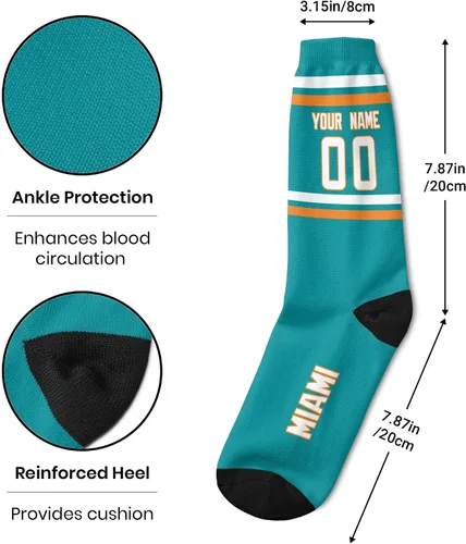 Vista 6 de Calcetines personalizados para hombre, número y nombre de los fanáticos del fútbol, regalos personalizados para hombres y mujeres