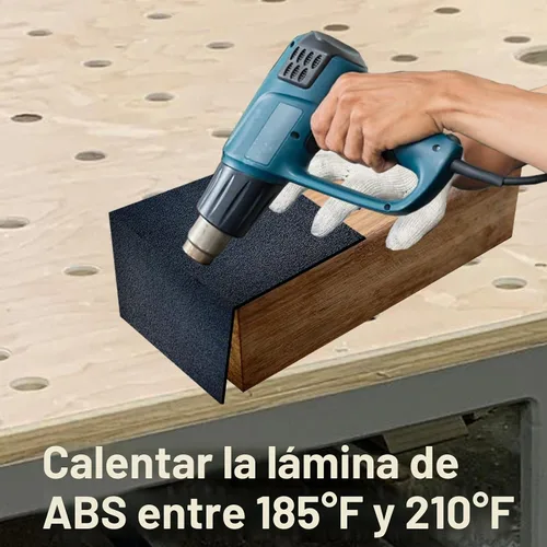 Vista 5 de Lámina de plástico ABS de 1/4 de pulgada de grosor de 8" x 12" (paquete de 2), panel rígido moldeable negro con diferentes superficies