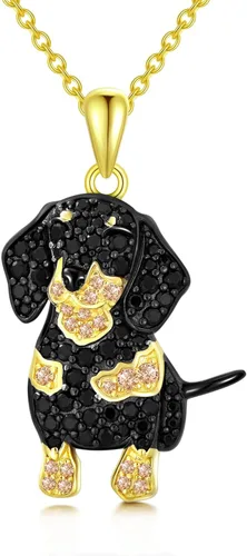 Vista 92 de Collares con colgante de perro de plata de ley S925 – 24 razas corgi/husky/labrador/pastor para mujer