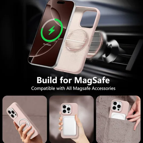 Vista 589 de Funda magnética de silicona para iPhone 13 Pro, color blanco antiguo [Compatible con Magsafe] [Forro de microfibra suave antiarañazos], funda