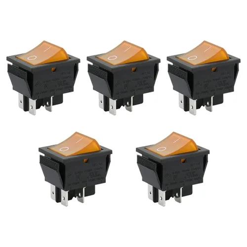 Vista 7 de Baomain Interruptor basculante para barco DPST ON/Off 1/4" Ancho Terminal 4 Pin 16A 250V UL TUV Lista Amarillo Paquete de 2