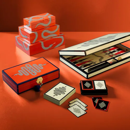 Vista 3 de Jonathan Adler Eden 30840 - Juego de cartas lacadas, color blanco, talla única
