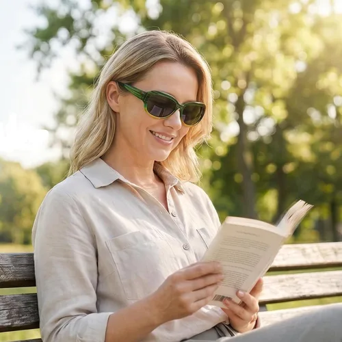 Vista 3 de Lentes de sol Reader para mujer, lente completa, paquete de 3 lentes de sol de lectura para exteriores, protección UV, 1.5X