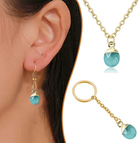 Vista 7 de KitBeads 20 dijes de piedras preciosas de jade natural facetados ovalados dorados colgantes de piedra para fabricación de joyas