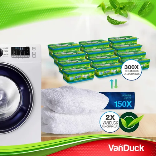 Vista 4 de VanDuck - Almohadillas reutilizables 100% algodón para barredora Swiffer (2 unidades)
