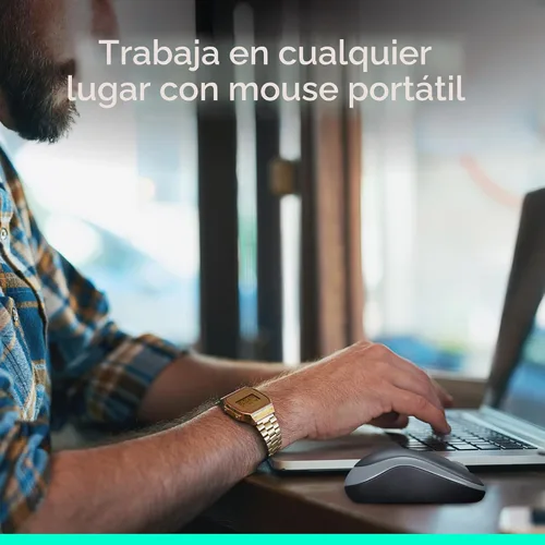 Vista 3 de Logitech Ratón inalámbrico ambidiestro compacto M185 de 2,4 GHz - Gris Swift Swift Gris