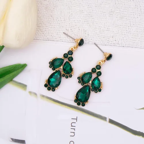 Vista 7 de Elegante collar nupcial pendiente pulsera conjuntos de cristal austriaco boda baile de graduación joyería conjuntos para novia dama de honor mujeres
