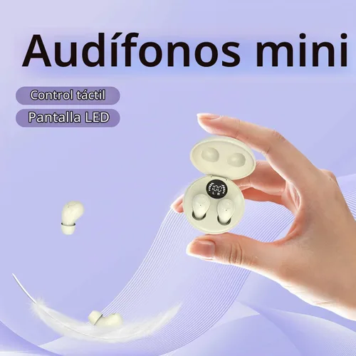 Vista 5 de Mini auriculares invisibles pequeños para canales auditivos pequeños, para dormir, trabajar Beige