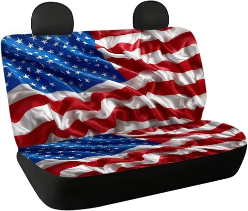 Vista 36 de AFPANQZ Funda protectora para asiento trasero de automóvil, con bandera patriótica estadounidense, solo para asiento trasero de automóvil, camión