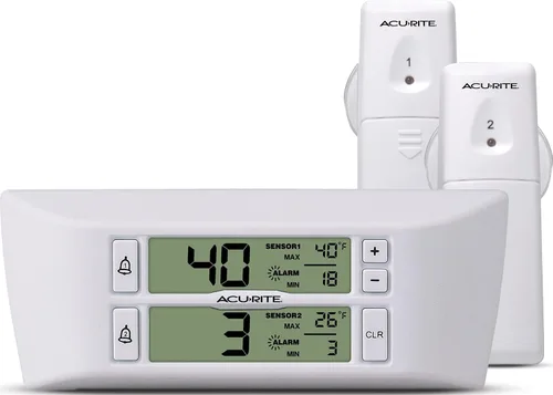 Vista 10 de AcuRite Termómetro digital inalámbrico para nevera y congelador con alarma, temperatura máxima/mínima para el hogar y restaurantes (00515M) 4.25" x