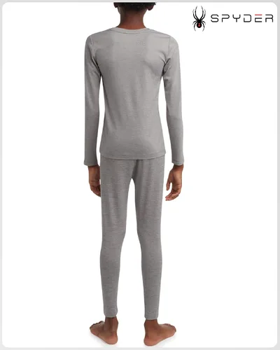 Vista 7 de Conjunto de ropa interior térmica Spyder para niños - 2 piezas con aislamiento que absorbe la humedad, capa base transpirable, pantalones largos